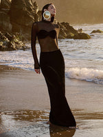Load image into Gallery viewer, CLAIRE MESH LONG SLEEVE MAXI DRESS
