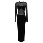 Load image into Gallery viewer, CLAIRE MESH LONG SLEEVE MAXI DRESS
