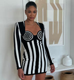 Load image into Gallery viewer, JANET STRIPED MINI DRESS
