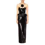 Charger l&#39;image dans la galerie, LISA HALTER SLEEVELESS SEQUIN LONG DRESS
