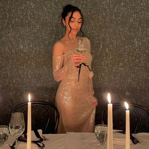 EMMA  MESH LONG SLEEVE DRESS