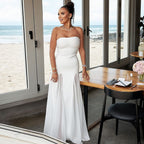 LILI WHITE STRAPLESS LONG DRESS