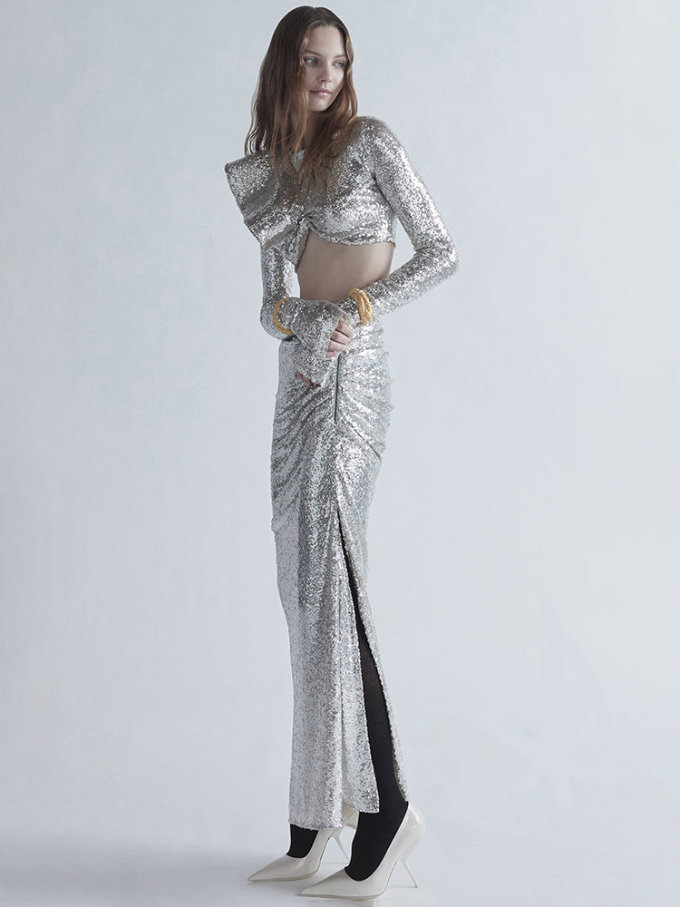 AMMY SEQUIN TEO-PIECES DRESS SET