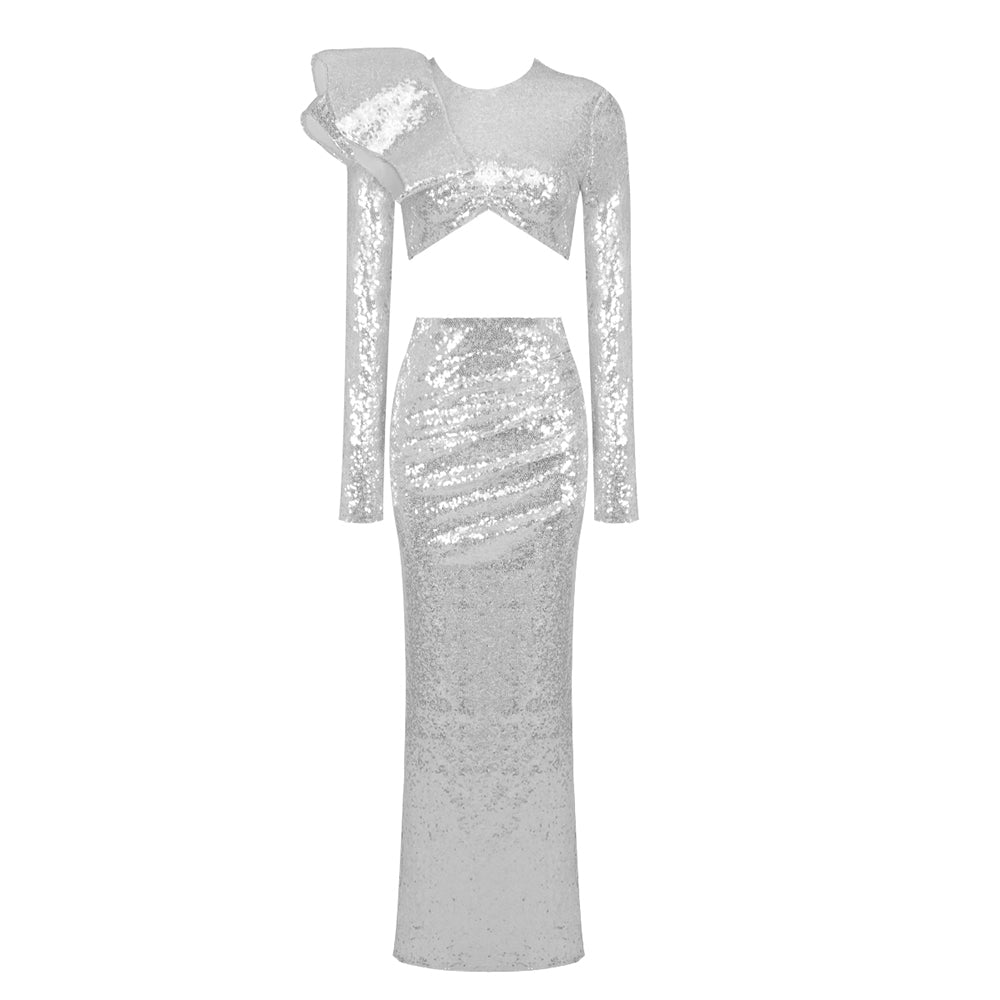 AMMY SEQUIN TEO-PIECES DRESS SET