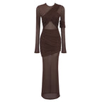 VIVIN MESH SHEER MAXI DRESS