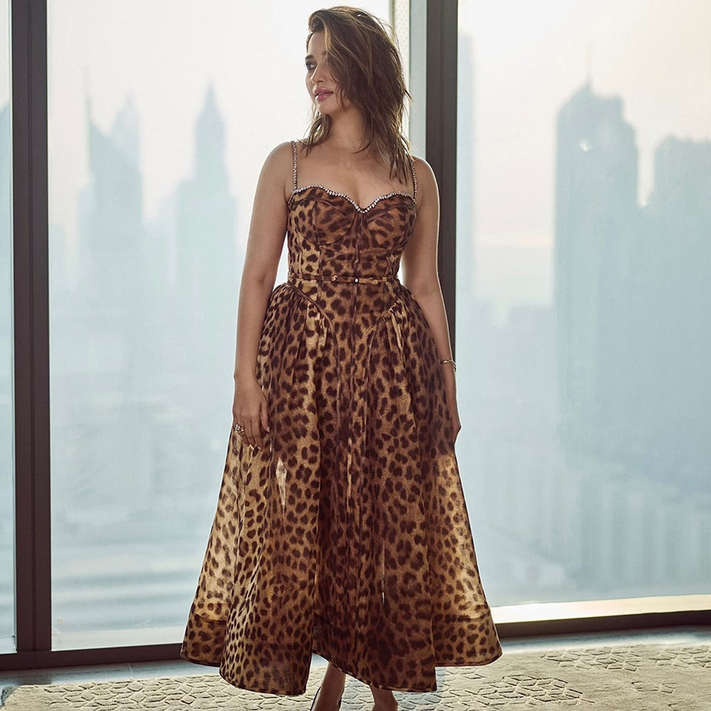 EMMA LEOPARD PRINT SLIP DRESS