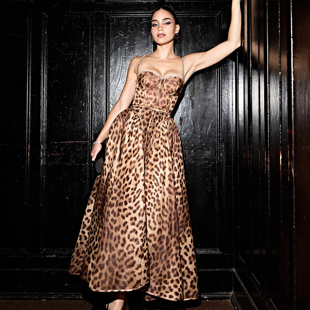 EMMA LEOPARD PRINT SLIP DRESS
