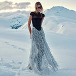 Load image into Gallery viewer, SUSAN TASSEL MESH TWO-PIECES SET LONG DRESS
