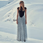 Load image into Gallery viewer, SUSAN TASSEL MESH TWO-PIECES SET LONG DRESS
