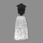 SUSAN TASSEL MESH TWO-PIECES SET LONG DRESS
