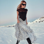 Load image into Gallery viewer, SUSAN TASSEL MESH TWO-PIECES SET LONG DRESS
