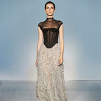 SUSAN TASSEL MESH TWO-PIECES SET LONG DRESS