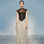 Load image into Gallery viewer, SUSAN TASSEL MESH TWO-PIECES SET LONG DRESS
