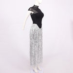 Load image into Gallery viewer, SUSAN TASSEL MESH TWO-PIECES SET LONG DRESS
