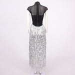 Load image into Gallery viewer, SUSAN TASSEL MESH TWO-PIECES SET LONG DRESS
