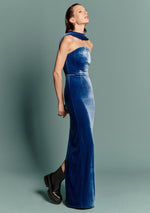 Charger l&#39;image dans la galerie, CRISTINA BLUE SLEEVELESS LONG DRESS
