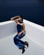 Charger l&#39;image dans la galerie, CRISTINA BLUE SLEEVELESS LONG DRESS
