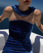 Charger l&#39;image dans la galerie, CRISTINA BLUE SLEEVELESS LONG DRESS
