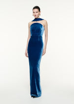 Charger l&#39;image dans la galerie, CRISTINA BLUE SLEEVELESS LONG DRESS
