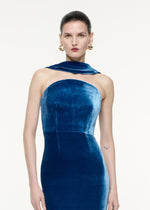 Charger l&#39;image dans la galerie, CRISTINA BLUE SLEEVELESS LONG DRESS
