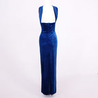 CRISTINA BLUE SLEEVELESS LONG DRESS