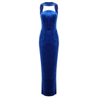 CRISTINA BLUE SLEEVELESS LONG DRESS
