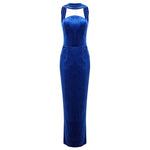 Charger l&#39;image dans la galerie, CRISTINA BLUE SLEEVELESS LONG DRESS
