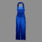 CRISTINA BLUE SLEEVELESS LONG DRESS