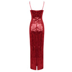 Load image into Gallery viewer, NYDIA RED SEQUINS MAXI DRESS
