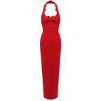 YAKAYRA BLACK HALTER BACKLESS MAXIDRESS