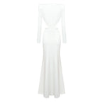 OERIO WHITE LONG DRESS