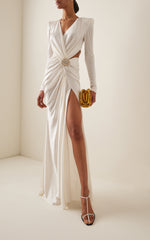 Charger l&#39;image dans la galerie, OERIO WHITE LONG DRESS
