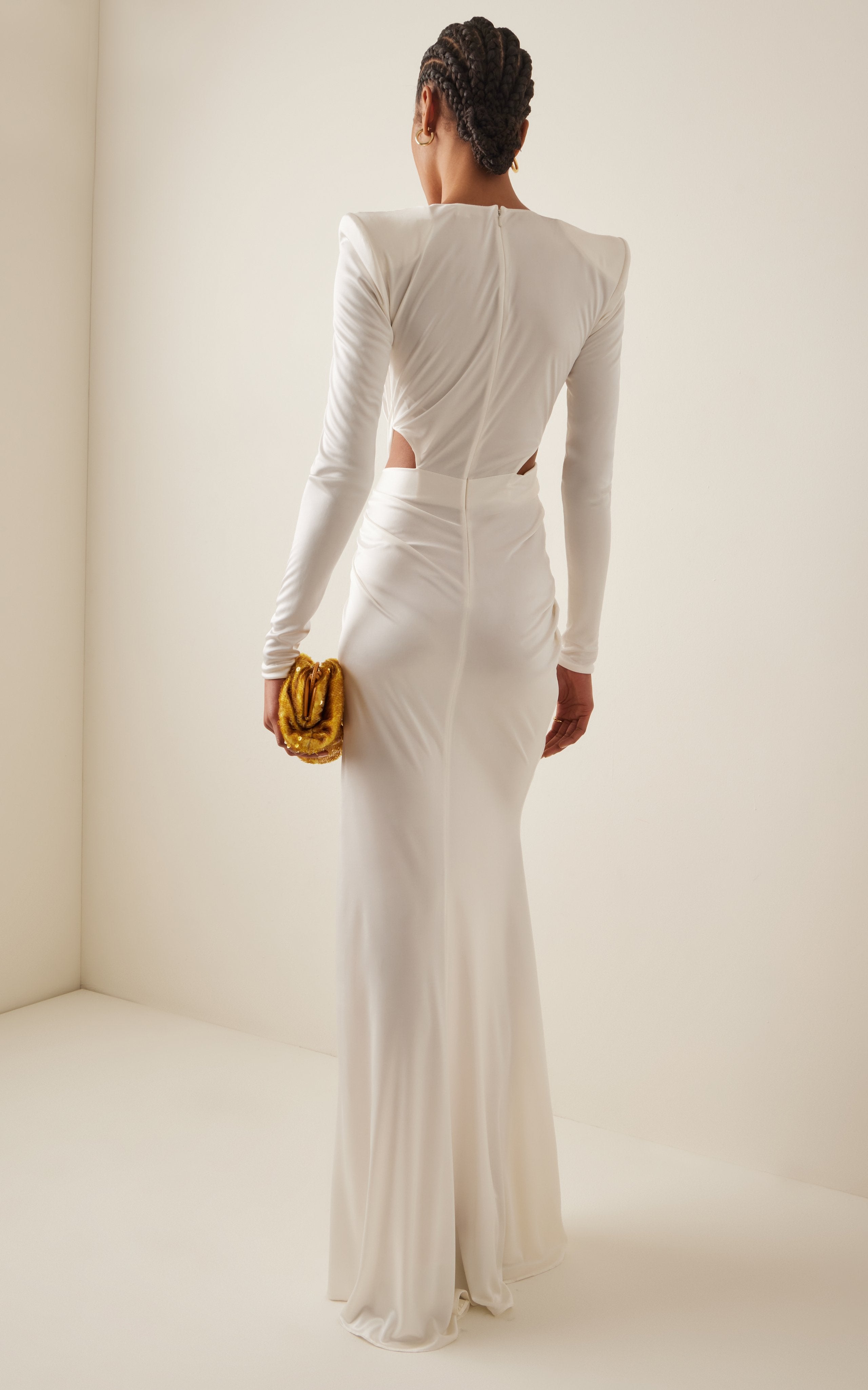 OERIO WHITE LONG DRESS