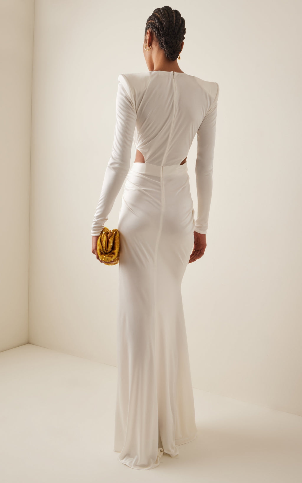OERIO WHITE LONG DRESS