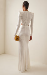Charger l&#39;image dans la galerie, OERIO WHITE LONG DRESS
