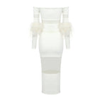 POLITAO WHITE MIDI DRESS