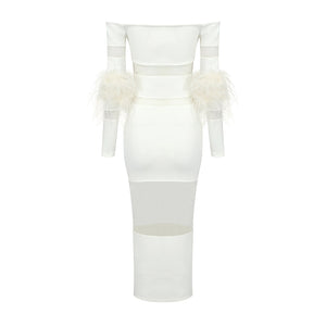 POLITAO WHITE MIDI DRESS