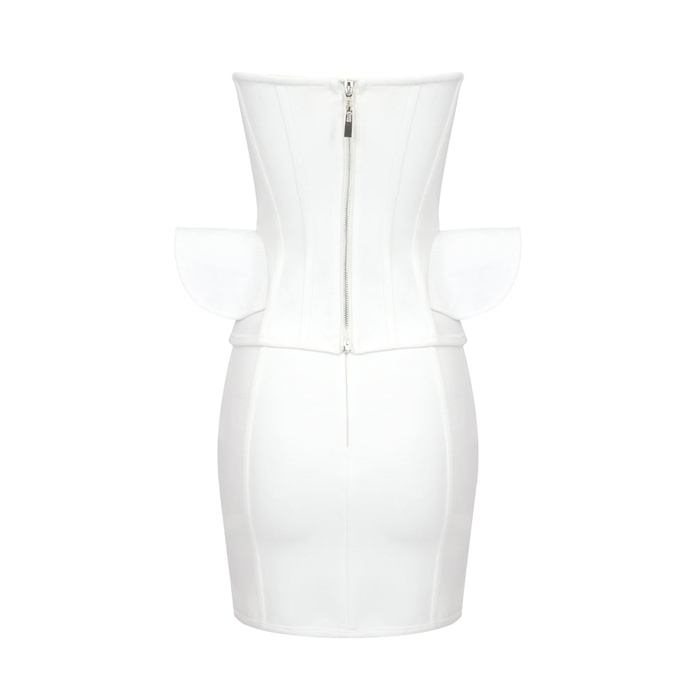 POPO WHITE BANDAGE DRESS SET