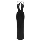 PUEASE BLACK SEQUINS LONG DRESS