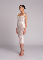 Load image into Gallery viewer, APOPI WHITE MIDI DRESS
