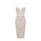 APOPI WHITE MIDI DRESS