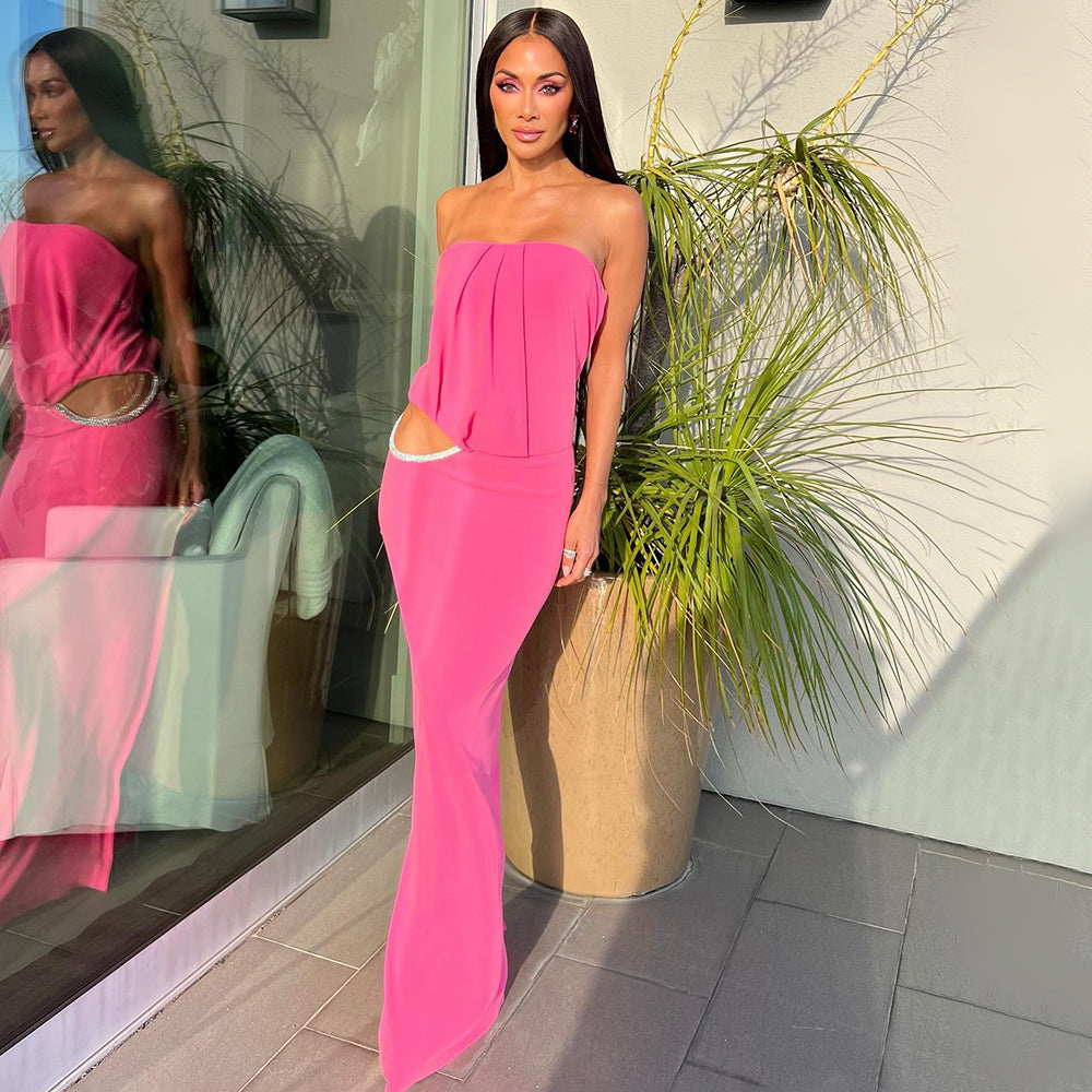 AVIVI ROSE RED LONG DRESS