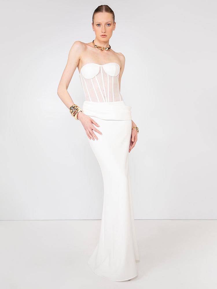 GILLIAN WHITE STRAPLESS MAXI DRESS