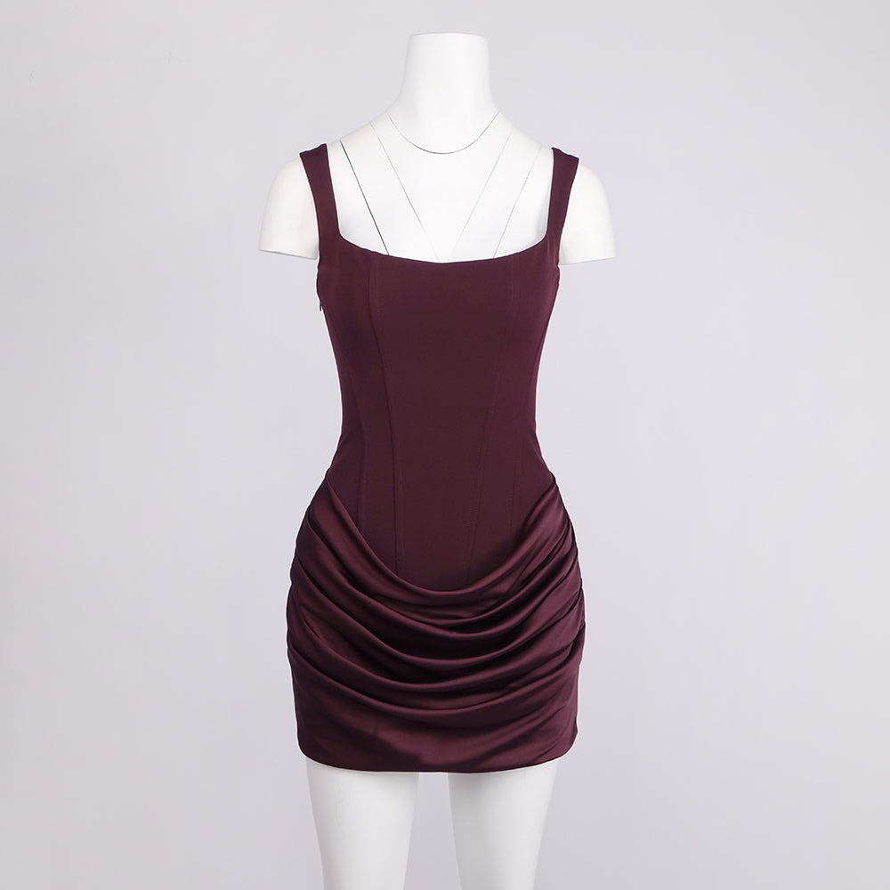 DANA CORSET RUCHED SLING MINI DRESS