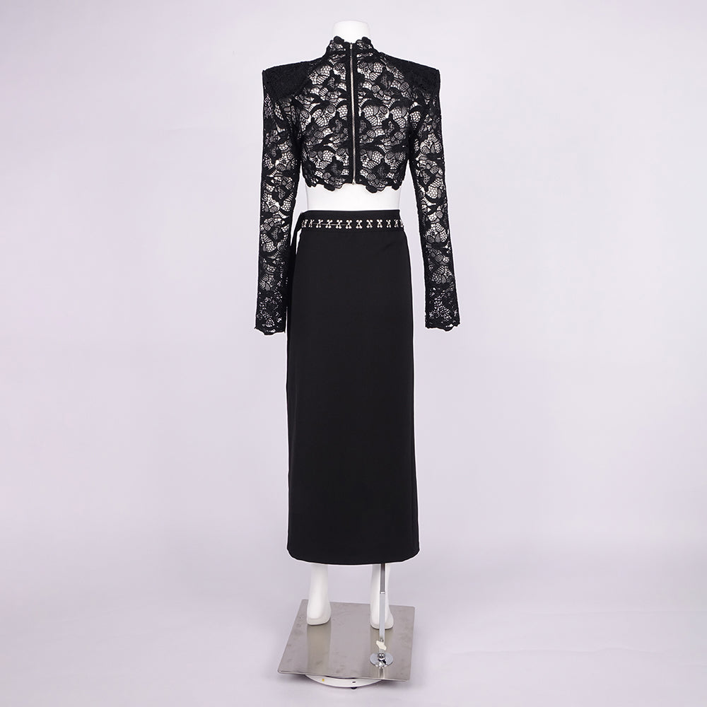 ANDREEA BLACK LACE 2-PIECE SET