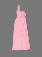 CHLOE PINK ONE-SHOULDER MAXI DRESS