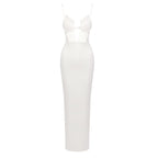 LARISSA WHITE SPAGHETTI-STRAP MAXI DRESS