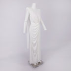 DIANA ELEGANT WHITE LONG SLEEVE MAXI DRESS