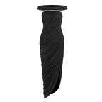 ANNA WHITE OFF SHOULDER MIDI DRESS