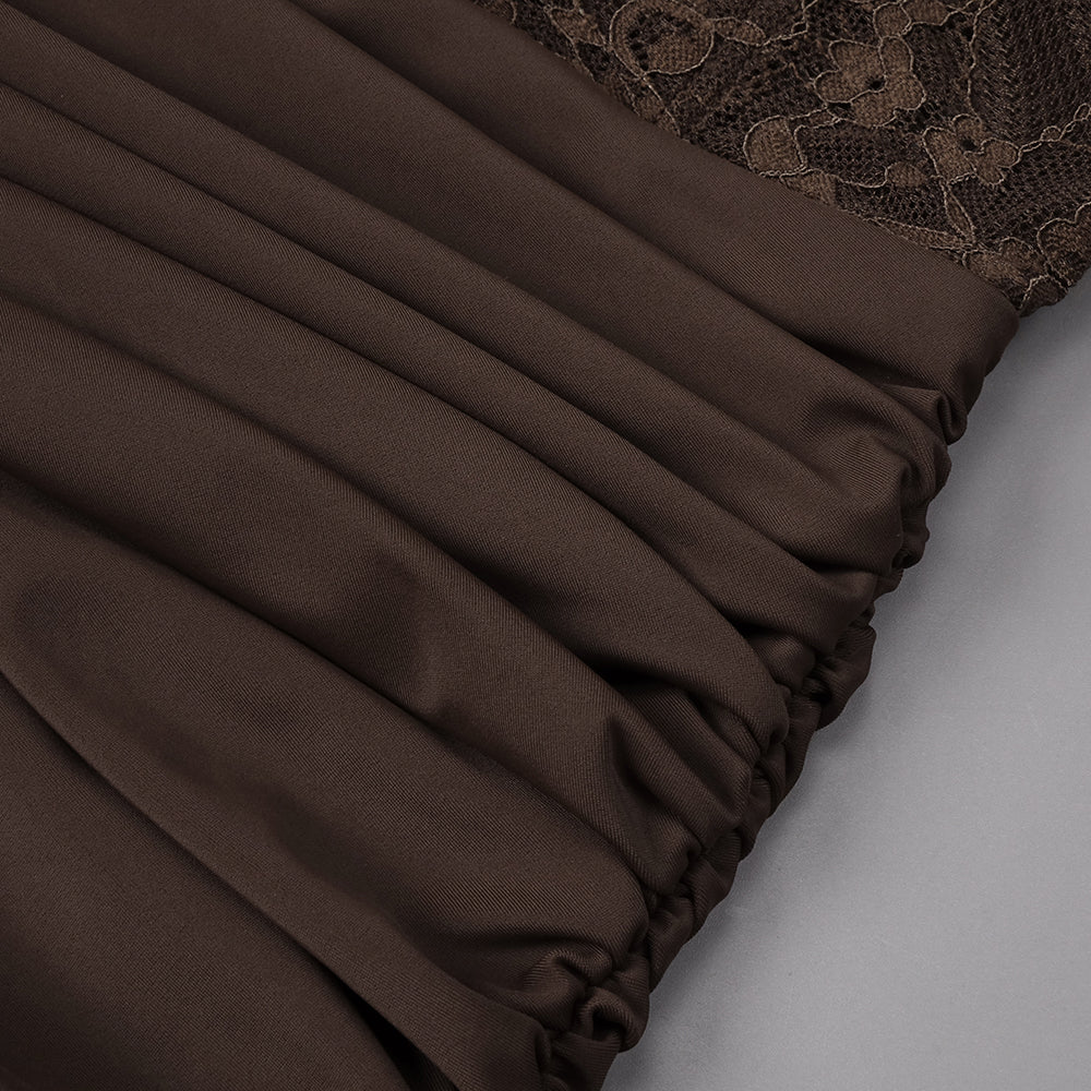 BRIANA BROWN LACE MAXI DRESS FOR WOMEN